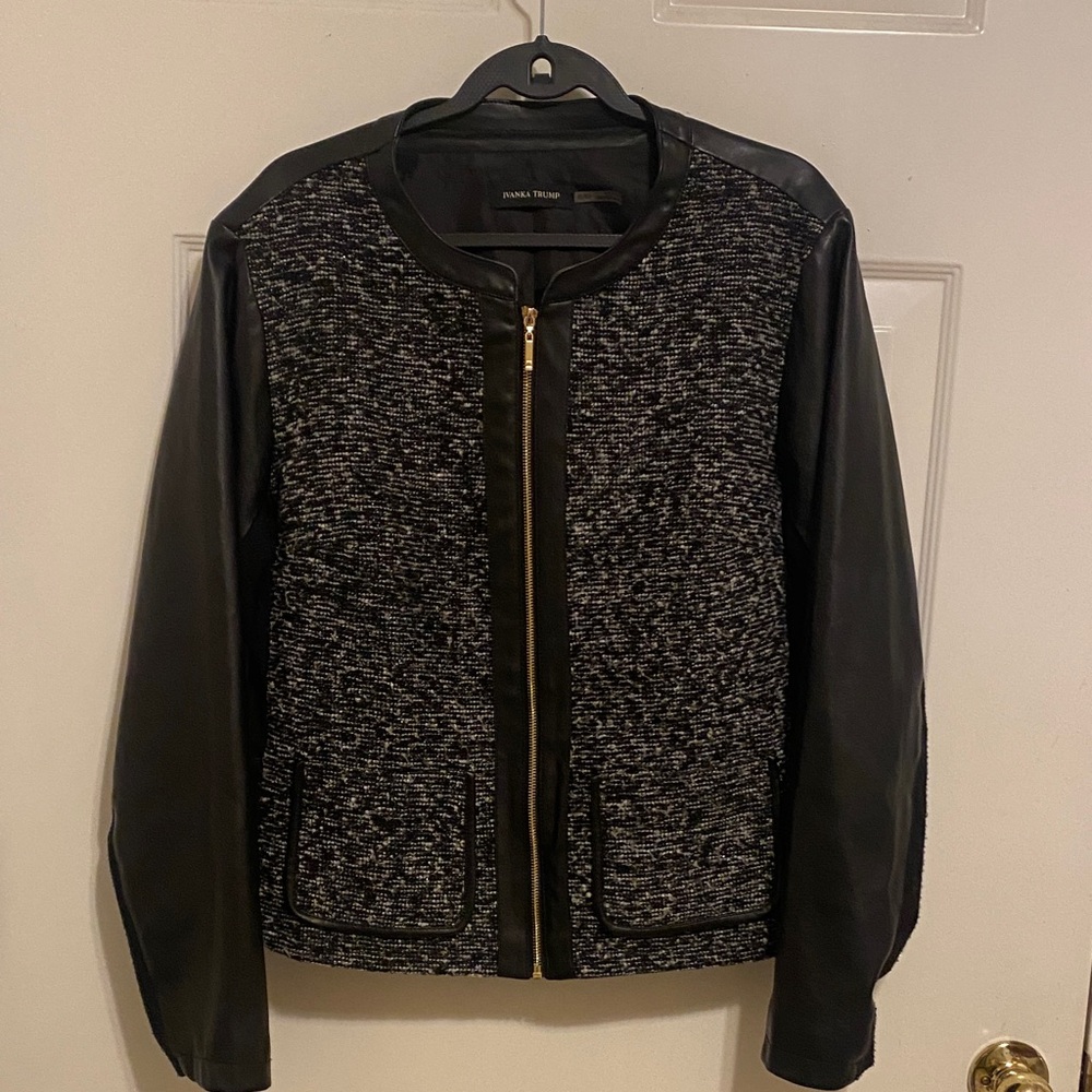 Ivanka Trump Black and Gray Tweed Blazer
